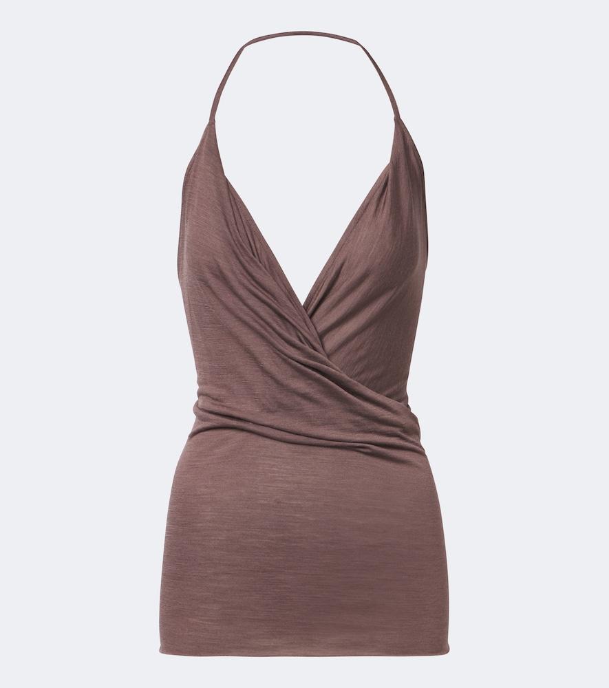 rick owens draped wool and silk top