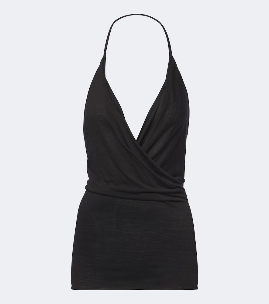 rick owens draped wool and silk top