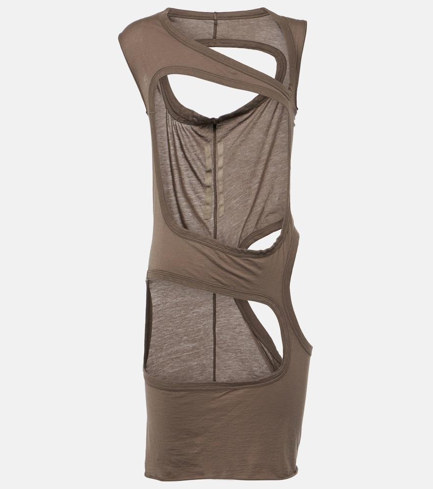 rick owens drkshdw cutout cotton jersey top
