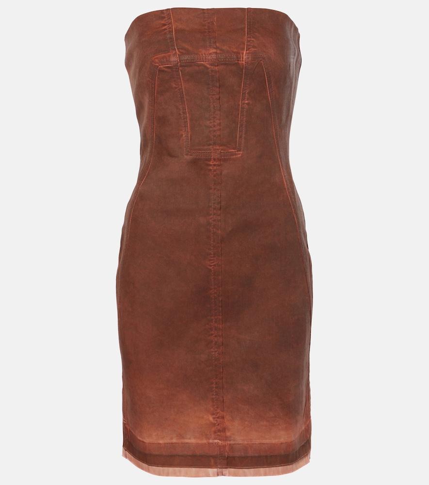 rick owens drkshdw denim bustier dress
