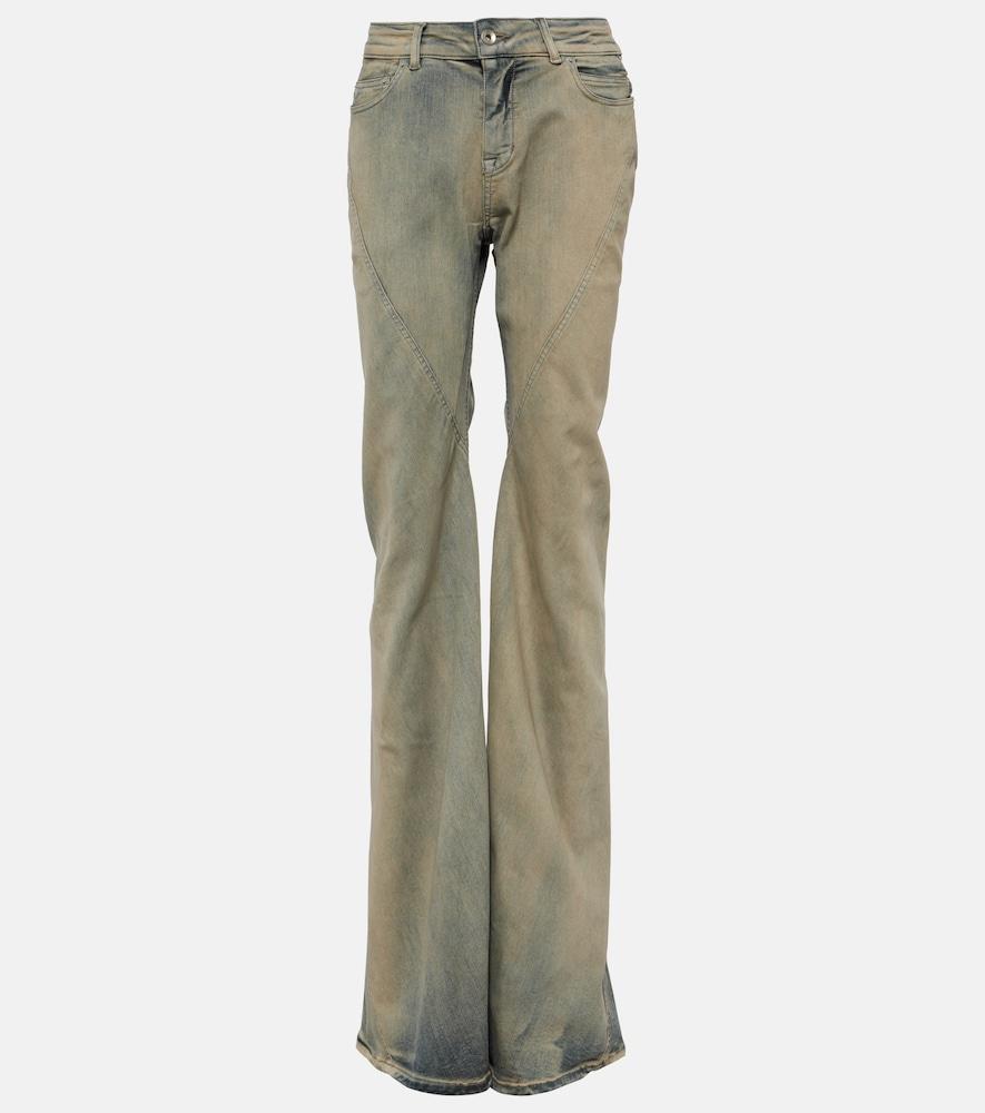 rick owens drkshdw mid-rise flared jeans