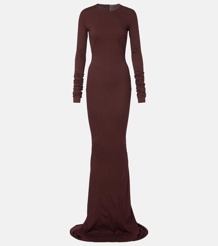 rick owens drkshdw simple edfu cotton jersey maxi dress