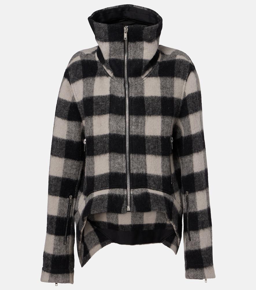 rick owens exploder checked virgin wool jacket