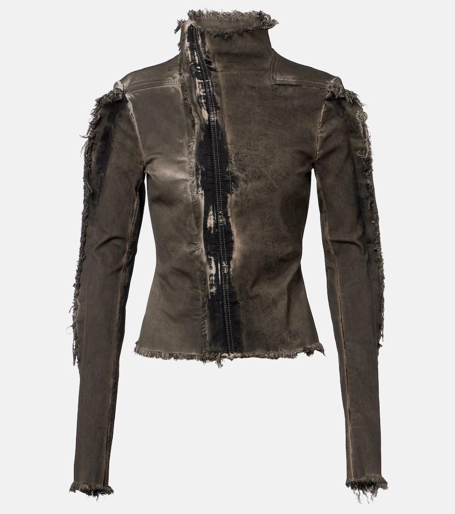 rick owens gary distressed denim jacket