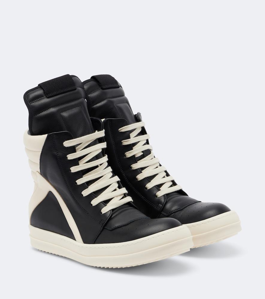 rick owens geobasket leather sneakers