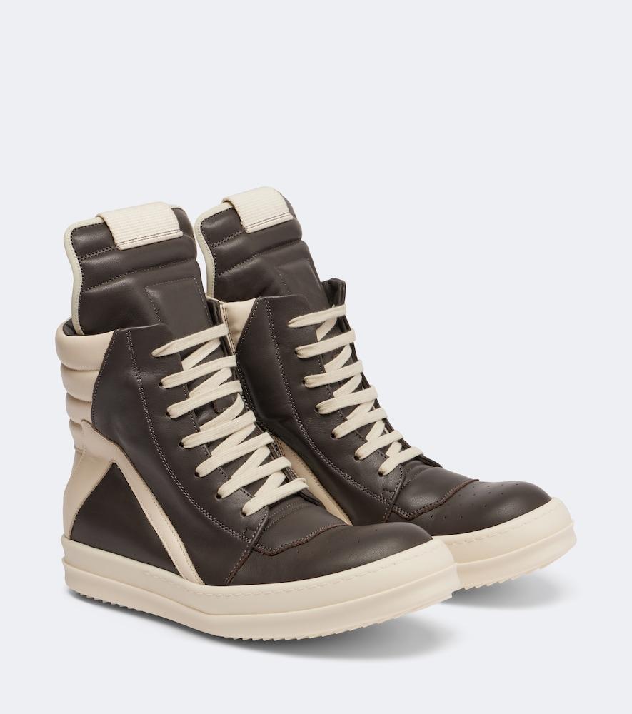 rick owens geobasket leather sneakers