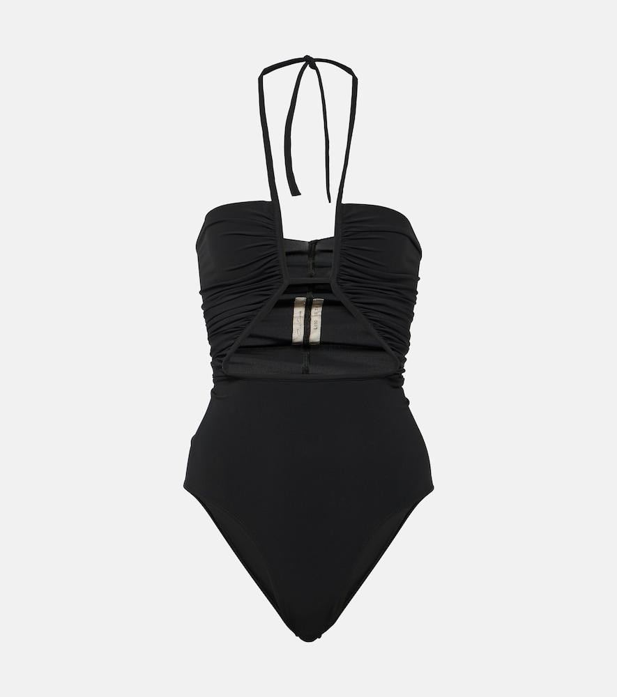 rick owens halterneck cutout swimsuit