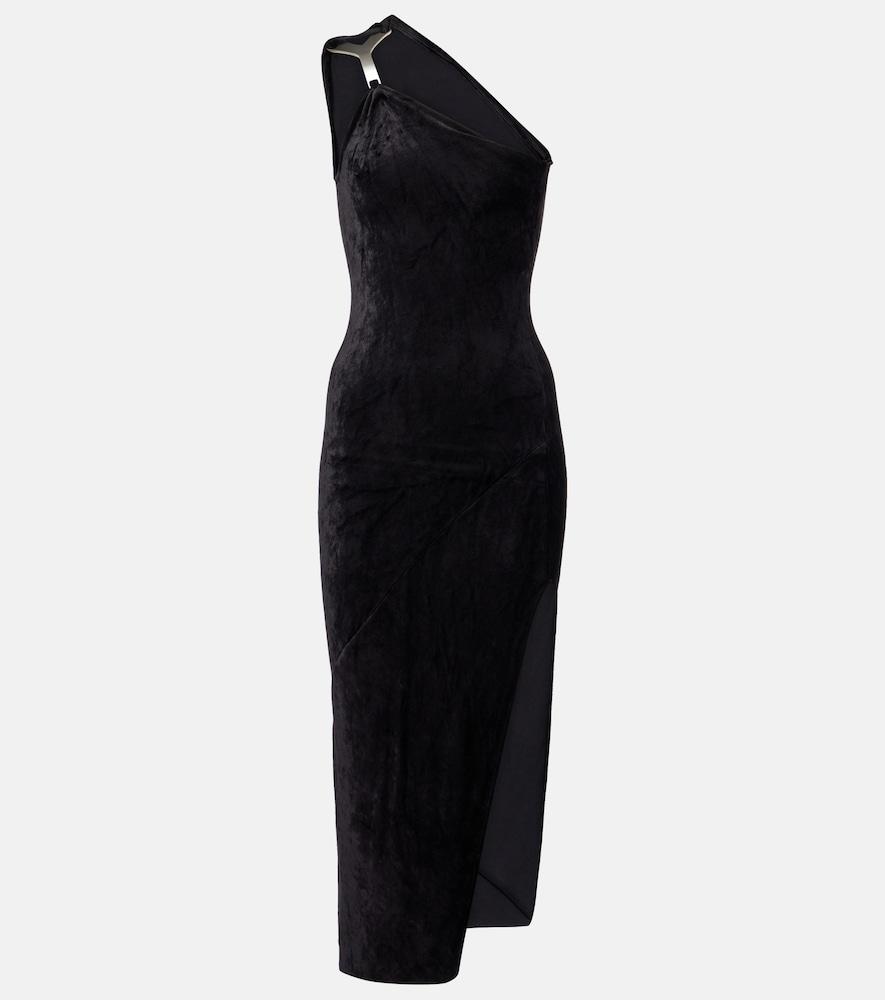 rick owens hydra one-shoulder midi dress