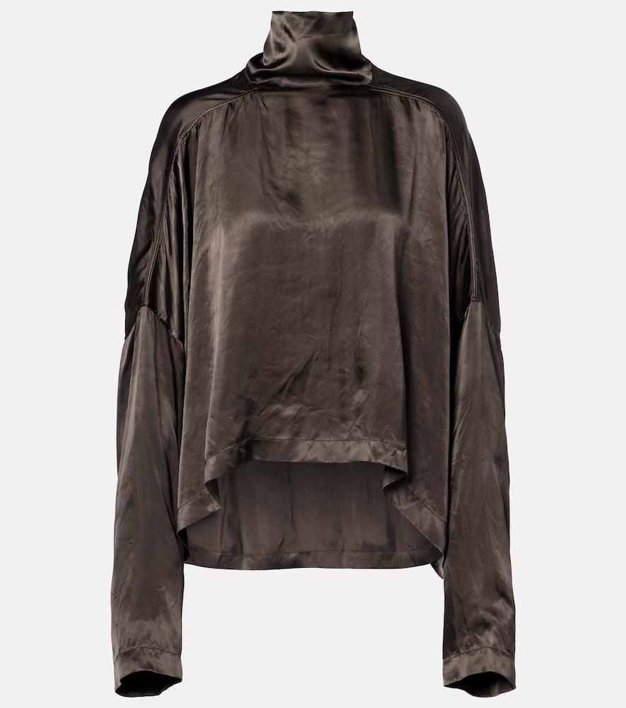 rick owens jumbo tabard asymmetric satin top