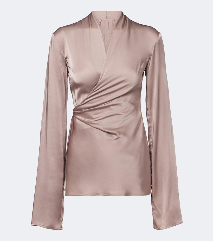 rick owens laura draped satin top
