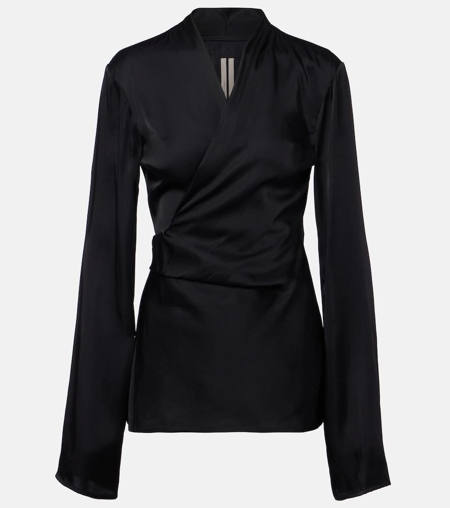 rick owens laura satin wrap top