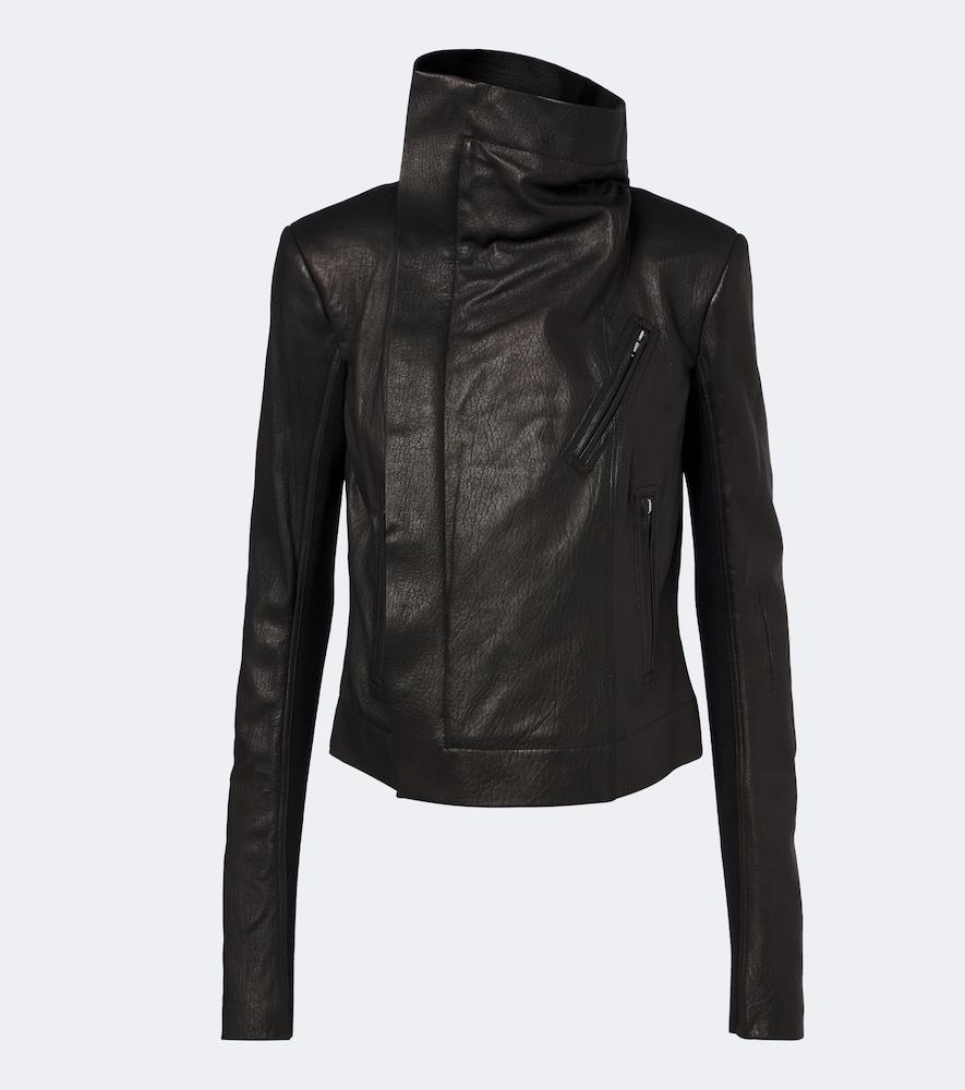 rick owens leather biker jacket
