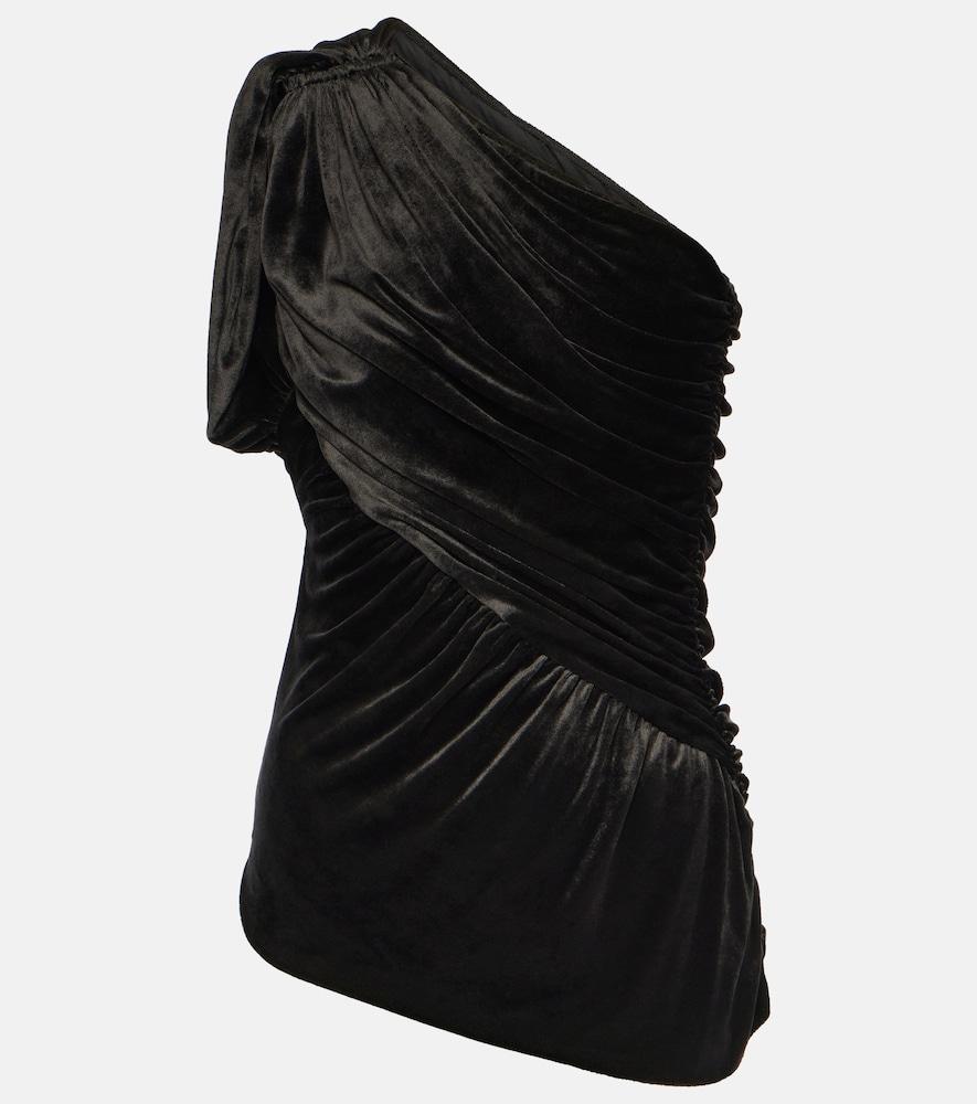 rick owens lilies amira one-shoulder velvet top