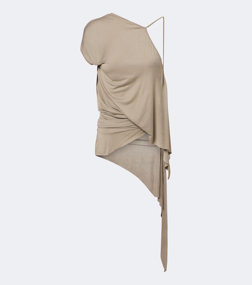rick owens lilies tungsten draped open-back jersey top