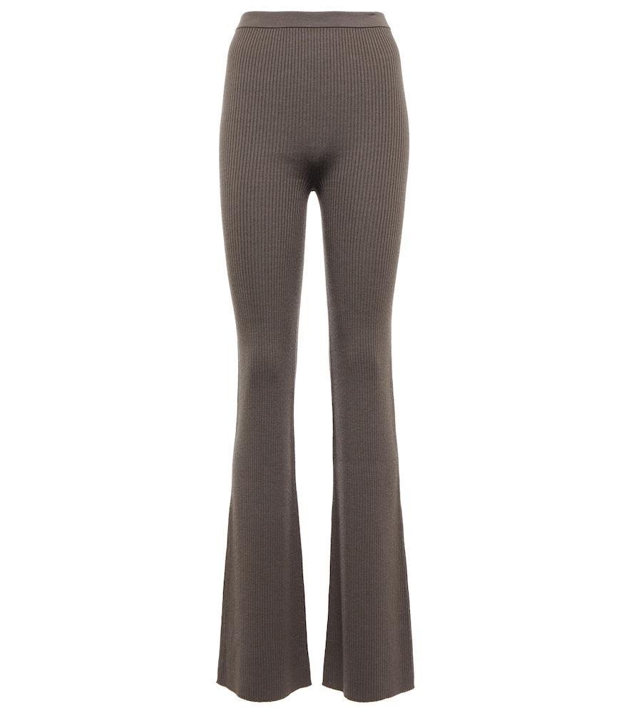 rick owens rib-knit wool-blend pants