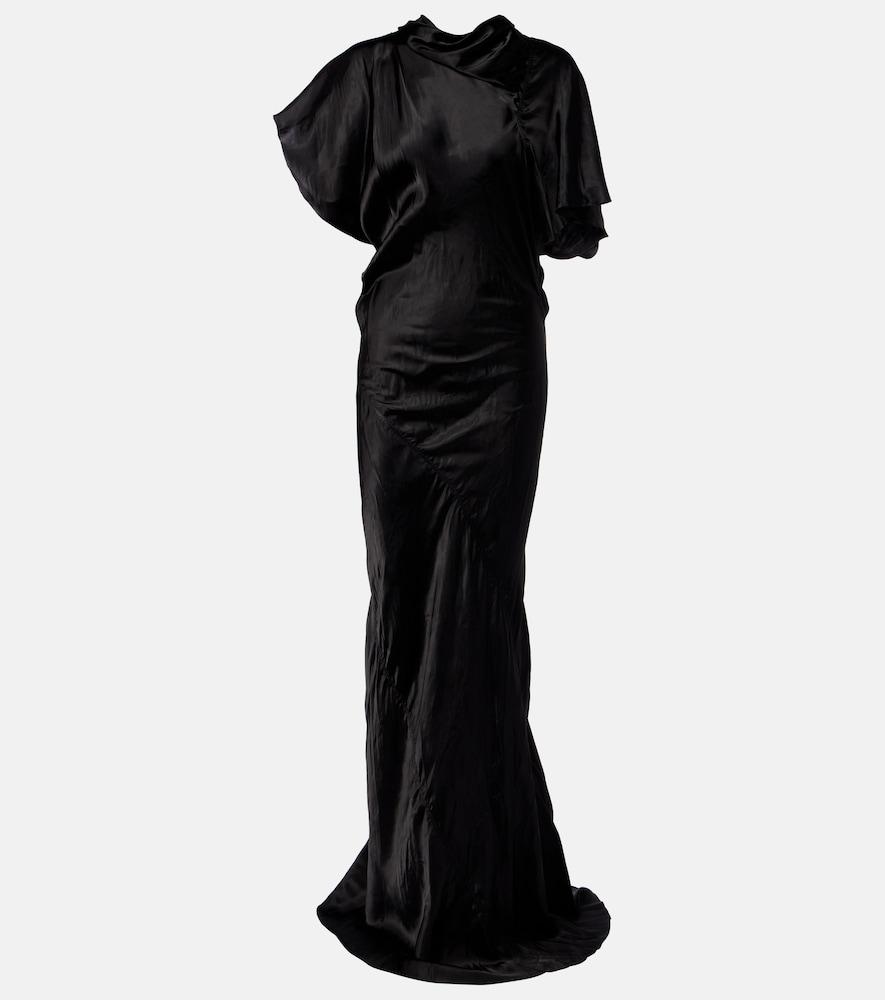 rick owens seb draped satin gown