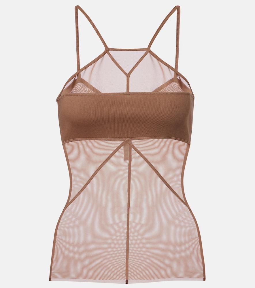 rick owens sl combo semi-sheer top