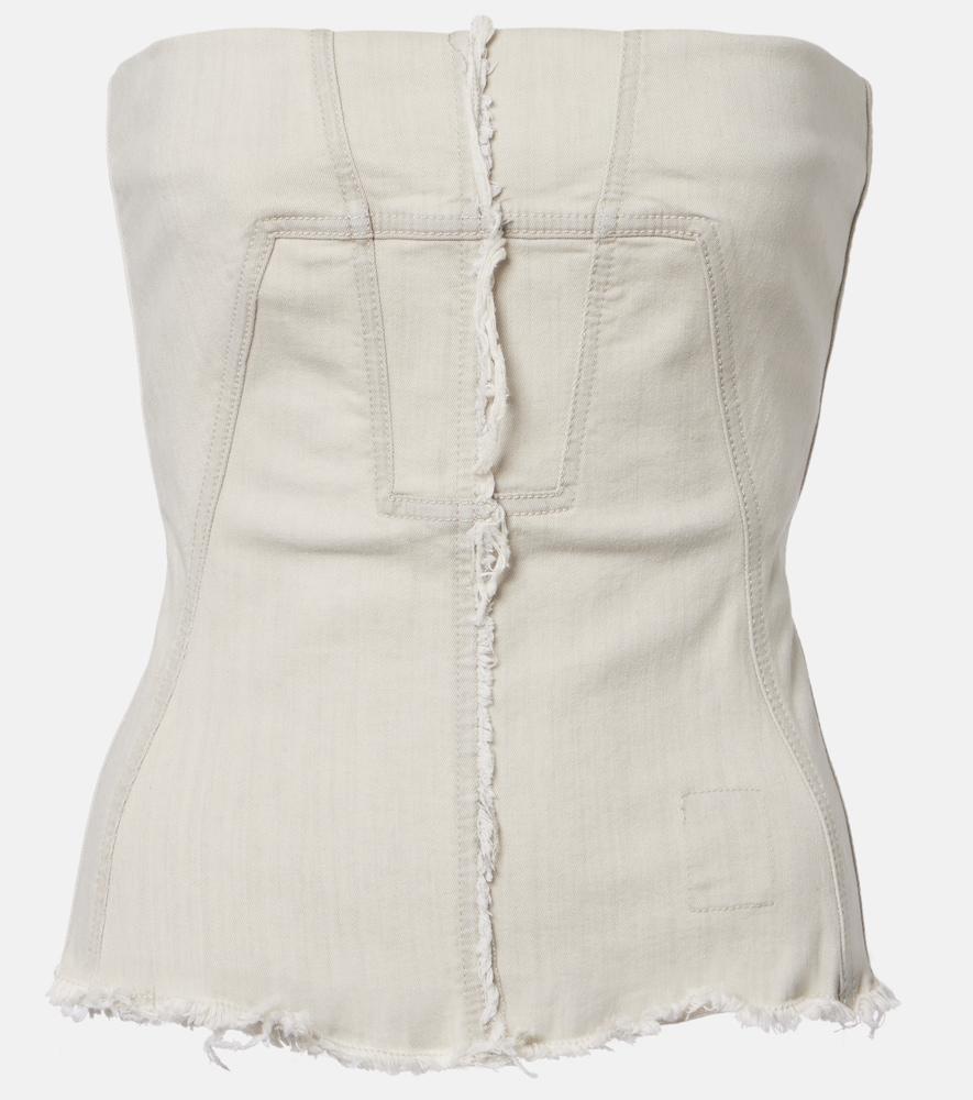 rick owens strapless denim top