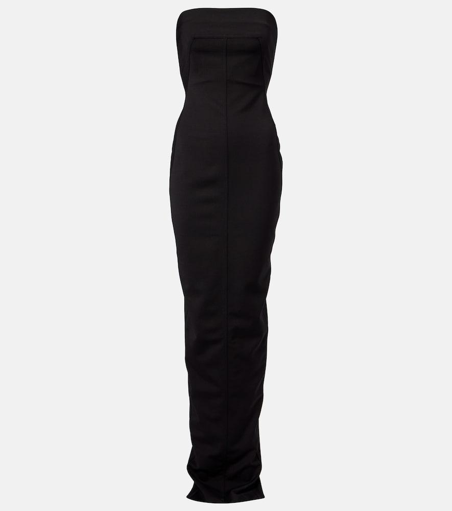 rick owens wool-blend bustier gown