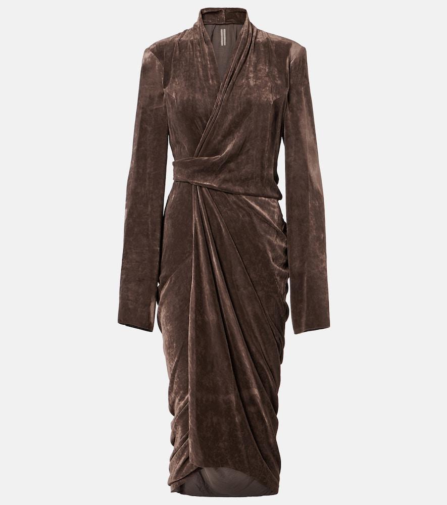 rick owens wrap midi dress