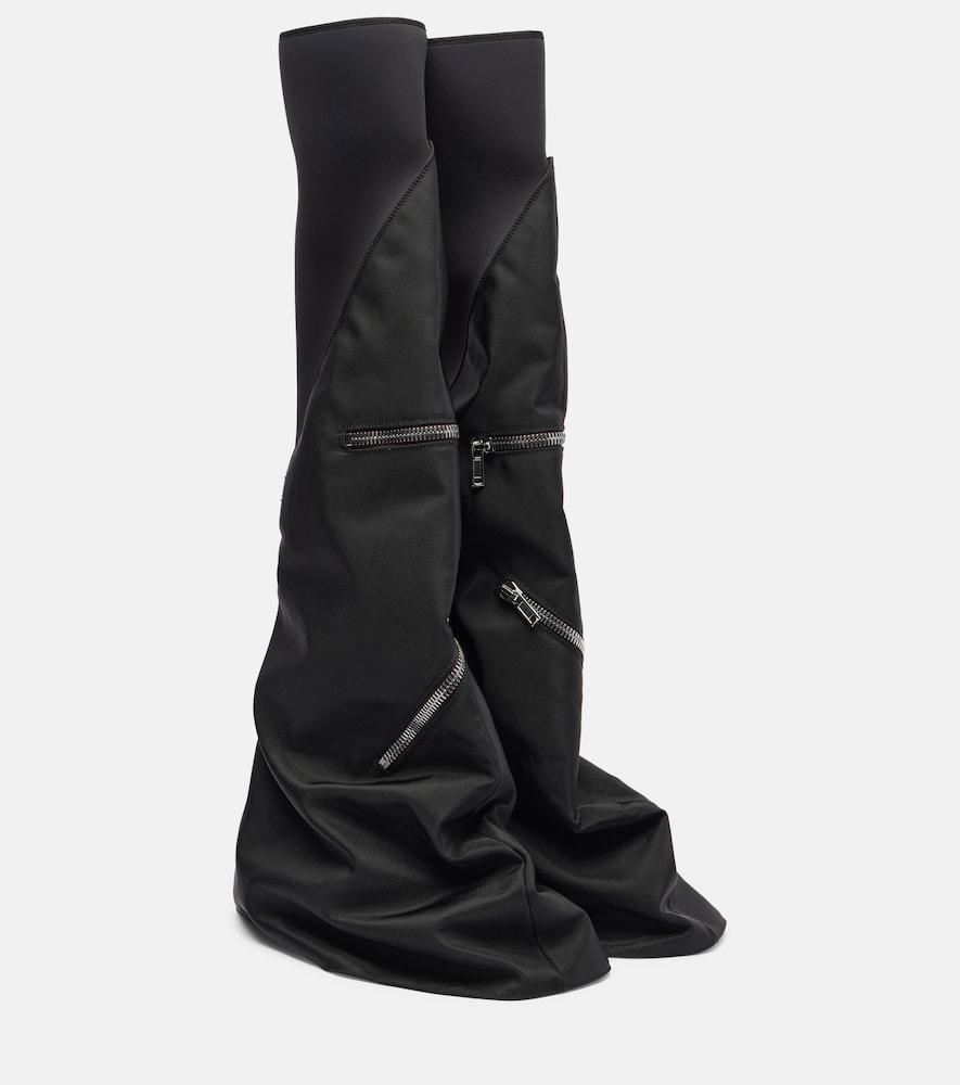 rick owens zipper-detail over-the-knee boots