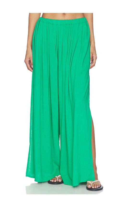 ripley rader linen flowy pant in green. - size m (also in s, xs)