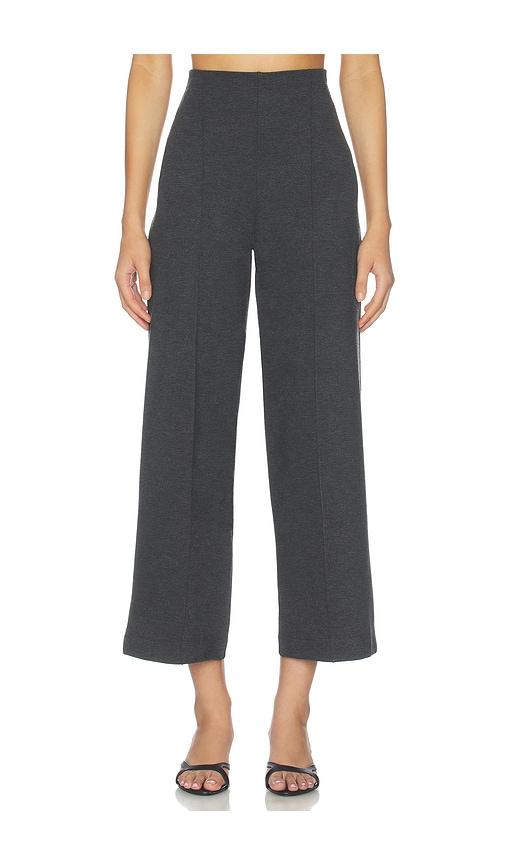 ripley rader ponte knit cropped straight leg pant in charcoal. - size l (also in s, xs, m)