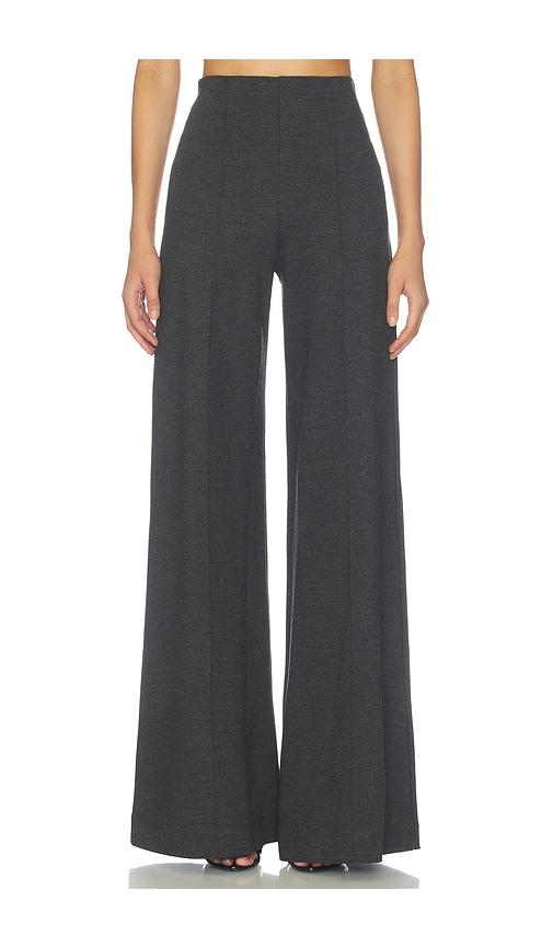 ripley rader ponte knit long wide leg pant in charcoal. - size l (also in s, xs, m)