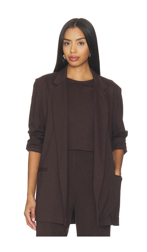 ripley rader ponte knit oversized blazer in chocolate. - size l (also in m, s, xs)