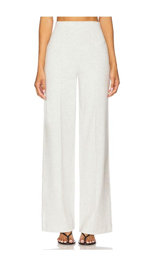ripley rader ponte knit straight leg pant in light grey. - size l (also in s)