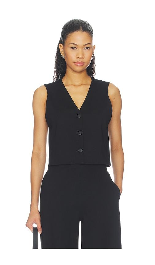 ripley rader ponte knit vest in black. - size l (also in s, xs, m)