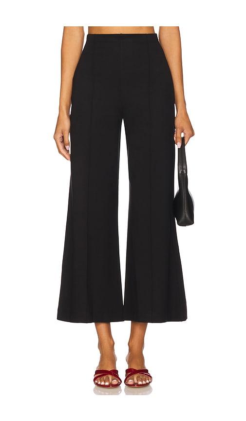 ripley rader ponte knit wide cropped leg pant in black. - size m (also in xs)