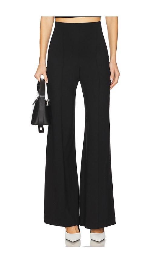 ripley rader ponte knit wide leg pant in black. - size l (also in s, xs, m)