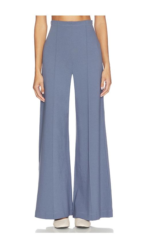ripley rader ponte knit wide leg pant in blue. - size m (also in xs)