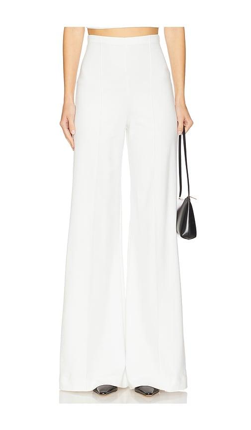 ripley rader ponte knit wide leg pant in white. - size l (also in s, xs, m)