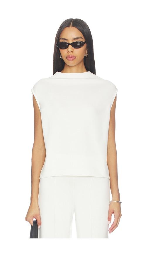 ripley rader scuba cowl neck top in white. - size l (also in m)