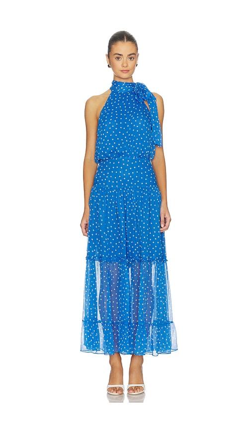 rixo abi dress in blue. - size l (also in s)