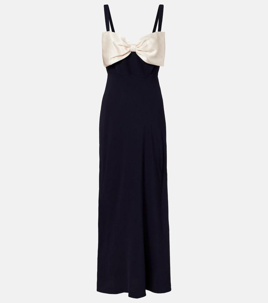 rixo bow-detail satin midi dress