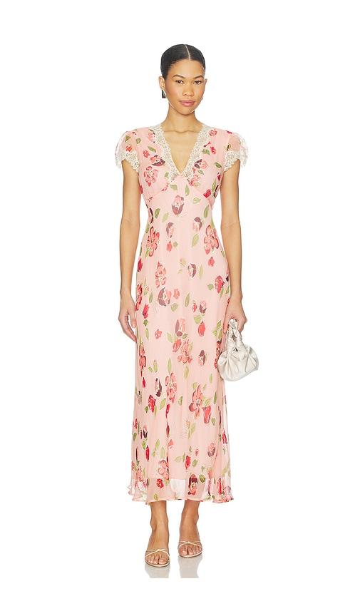 rixo clarice dress in rose. - size m (also in s)