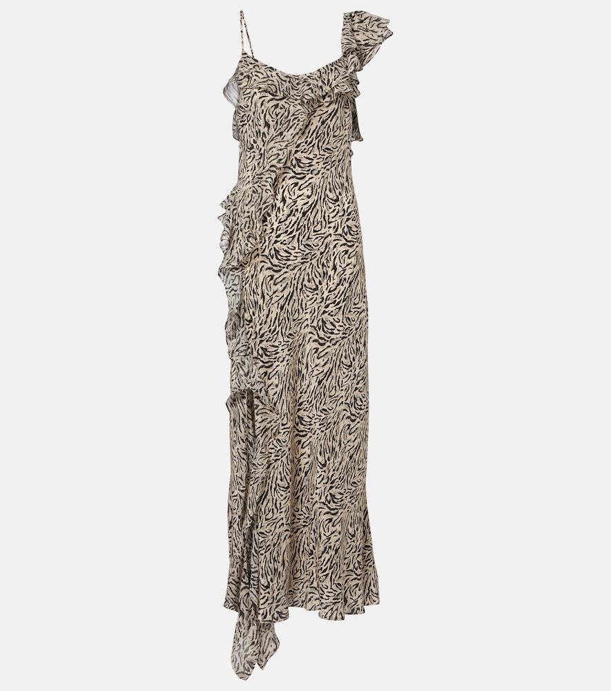 rixo ester silk crêpe de chine maxi dress