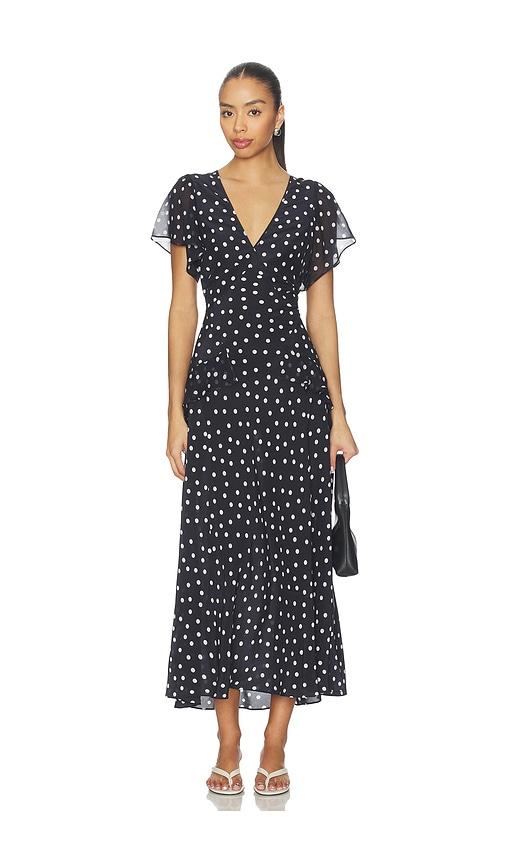 rixo evie dress in navy. - size l (also in xs)