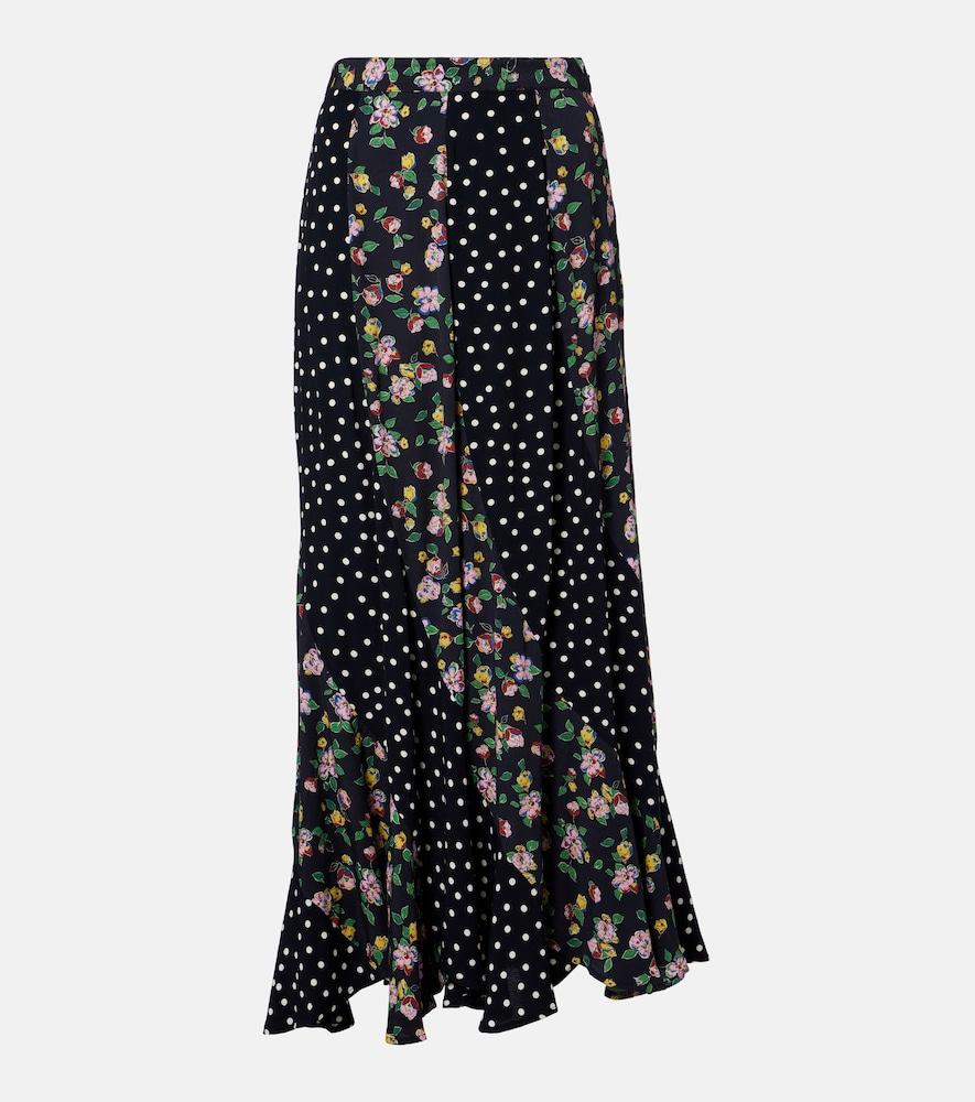 rixo gracella paneled midi skirt