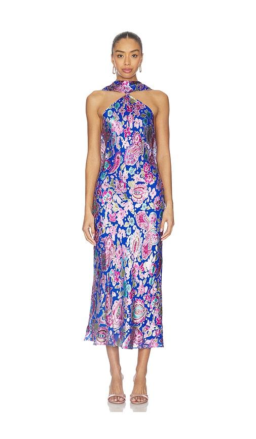 rixo hayley dress in navy,pink. - size l (also in s, xs, m)