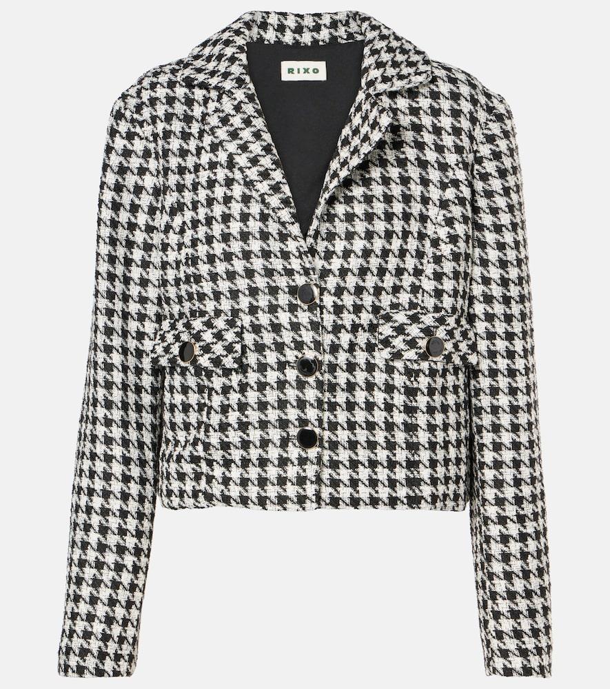 rixo houndstooth cropped jacket