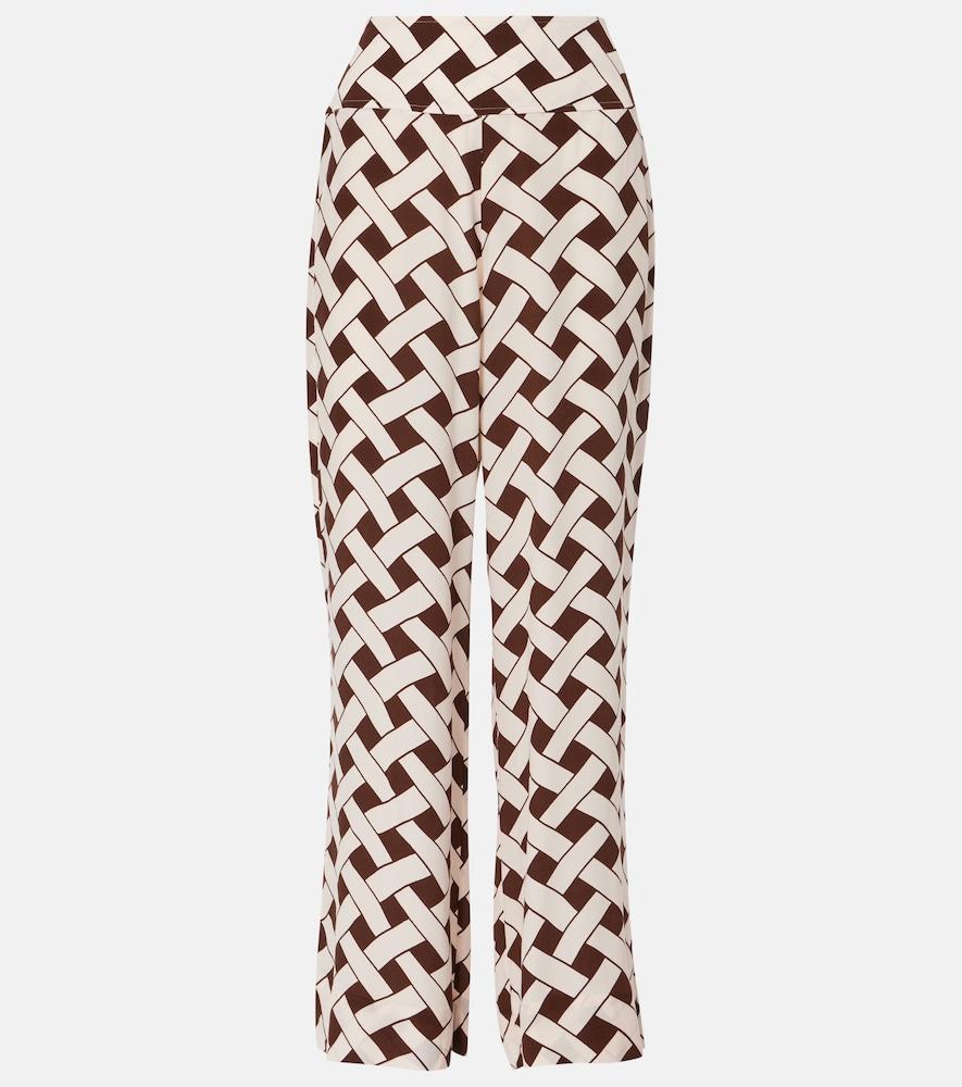 rixo isotta printed wide-leg pants
