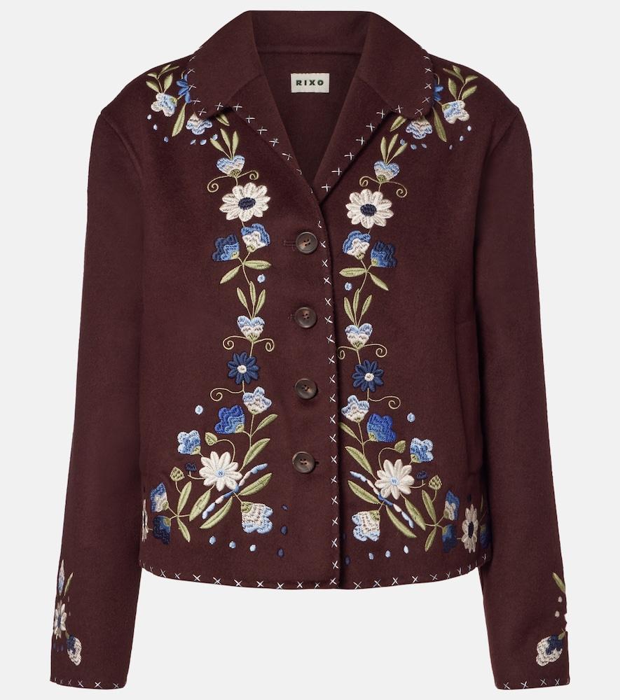 rixo jude embroidered wool-blend jacket