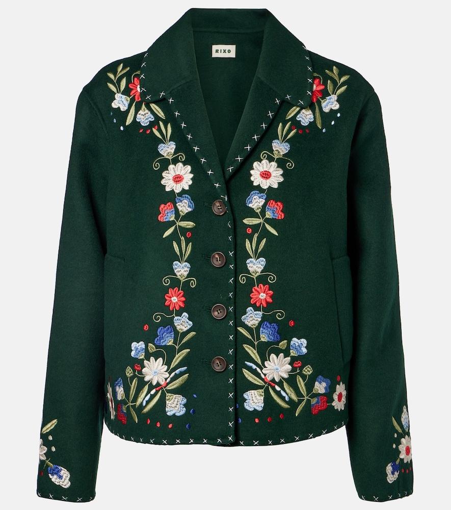 rixo jude embroidered wool-blend jacket
