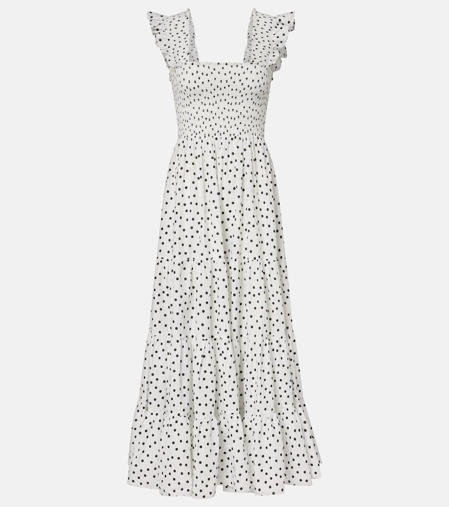 rixo kendall polka-dot cotton midi dress