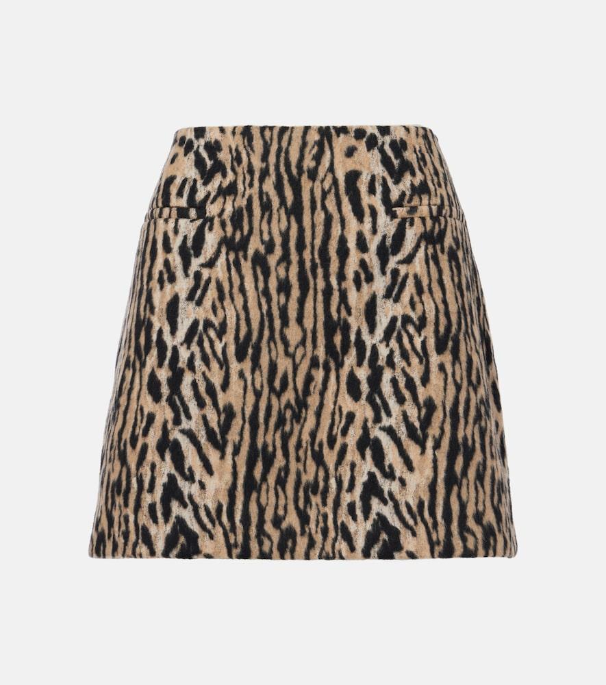 rixo mariah leopard-print miniskirt