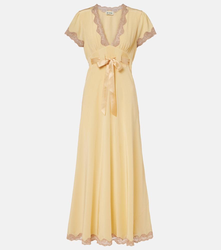 rixo marlice lace-trimmed silk maxi dress